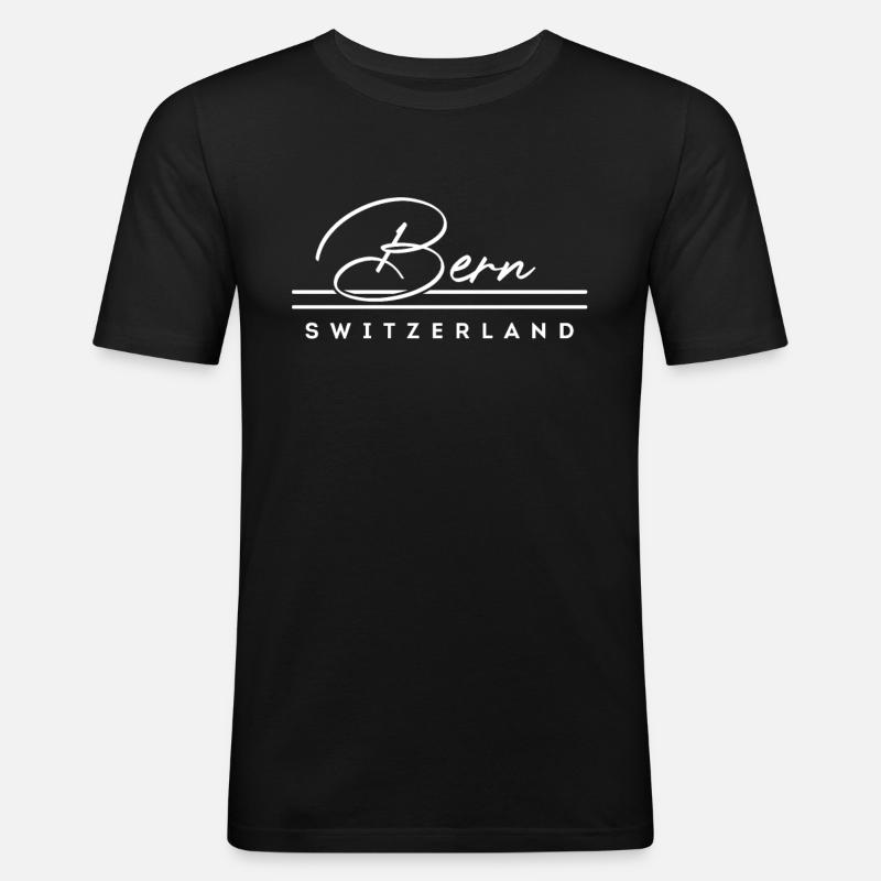 Bern - Männer Slim Fit T-Shirt - Schwarz