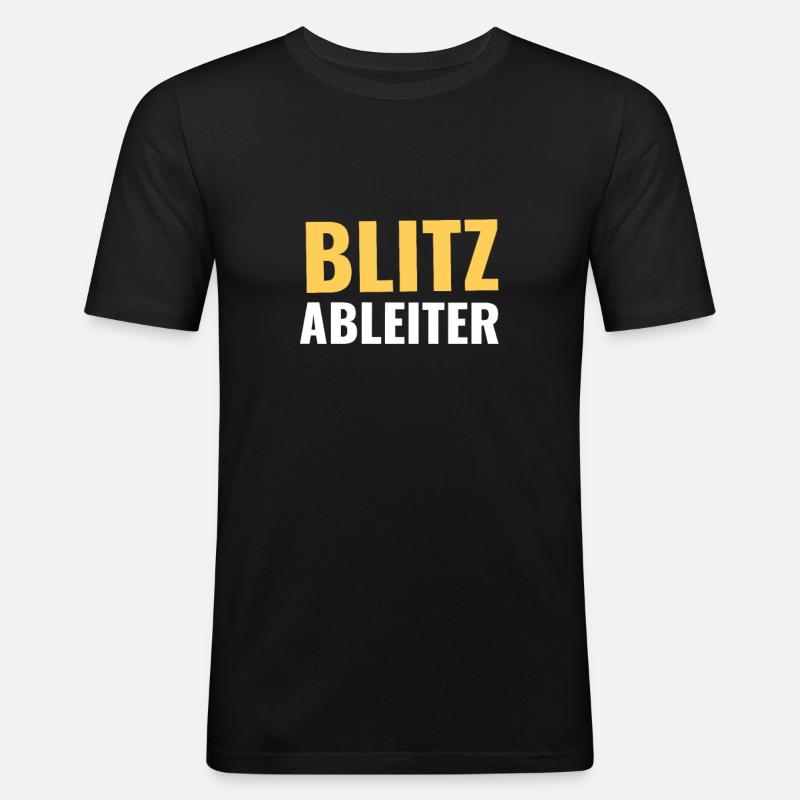 Blitzableiter - Männer Slim Fit T-Shirt - Schwarz