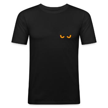 Böser Blick - Männer Slim Fit T-Shirt - Schwarz - Vorne - Nik (191cm)