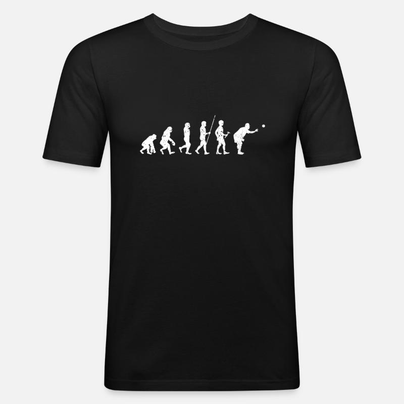 Boule Petanque Boccia Evolution - Männer Slim Fit T-Shirt - Schwarz