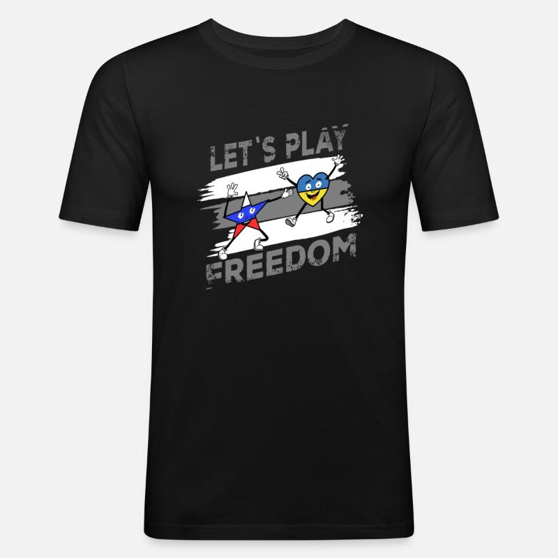 Frieden in der Ukraine - Männer Slim Fit T-Shirt - Schwarz