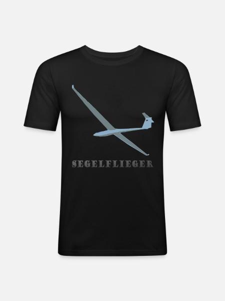 segelflieger - Männer Slim Fit T-Shirt - Schwarz