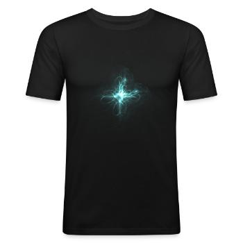 psychedelic - Männer Slim Fit T-Shirt - Schwarz - Vorne - Nik (191cm)