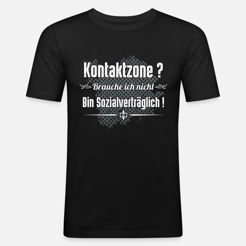 Kontaktzone - Männer Slim Fit T-Shirt - Schwarz