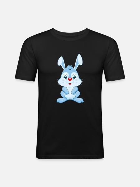Süsser Hase - Männer Slim Fit T-Shirt - Schwarz