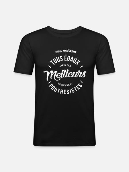 Les meilleurs deviennent Prothésistes - T-shirt près du corps Homme - noir