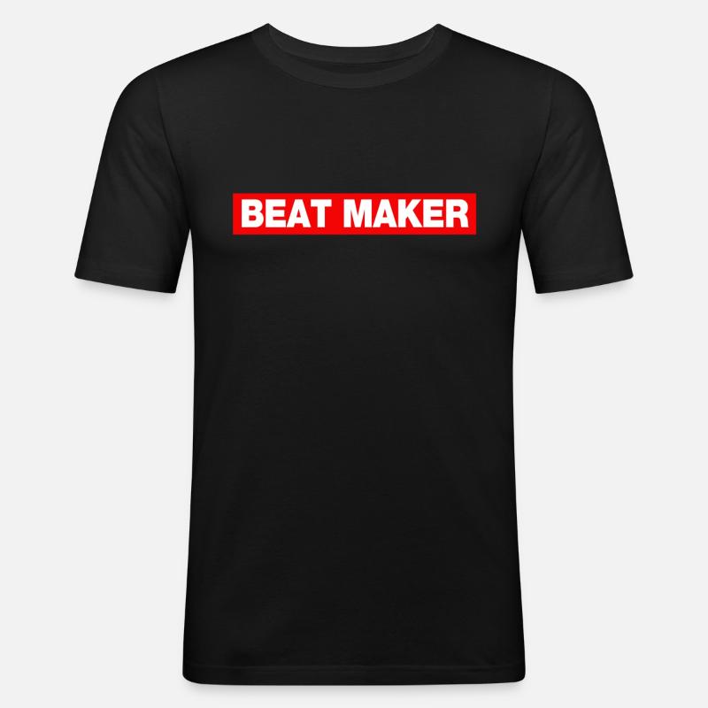 beat maker - Männer Slim Fit T-Shirt - Schwarz