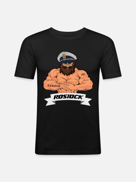 Rostocker Matrose - Männer Slim Fit T-Shirt - Schwarz
