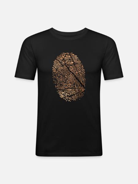 Fingerprint wood - Men's Slim Fit T-Shirt - black