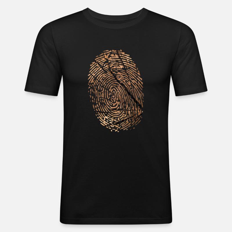 Bois d'empreintes digitales - T-shirt près du corps Homme - noir