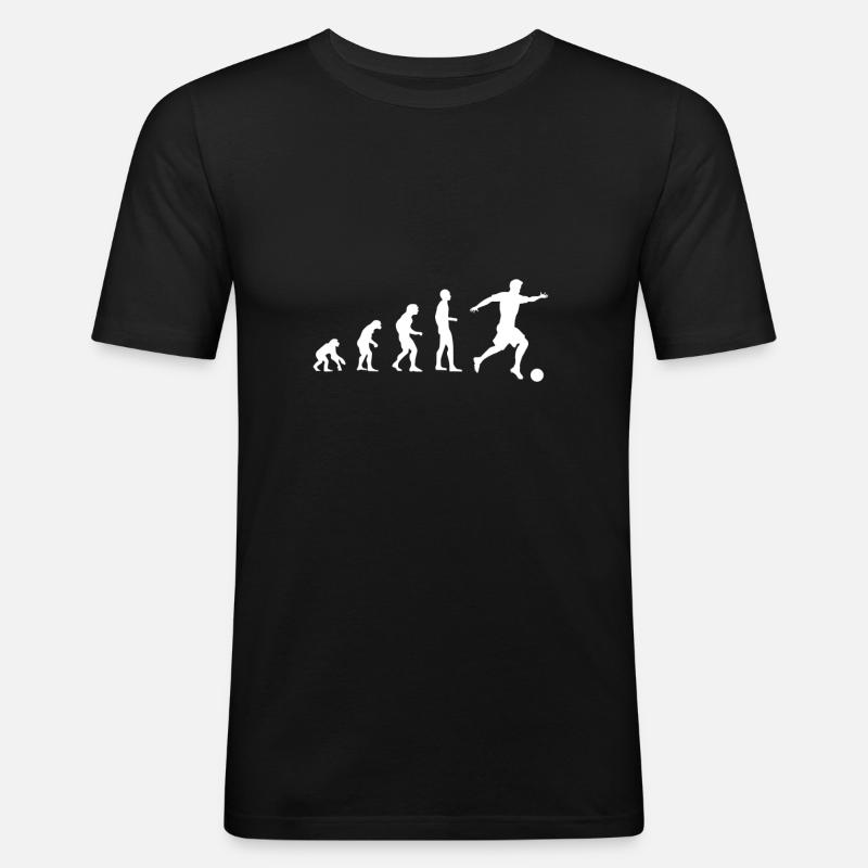 Fussball Soccer Evolution - Männer Slim Fit T-Shirt - Schwarz