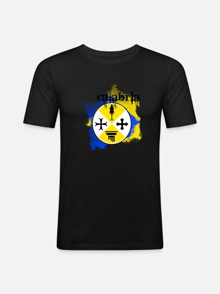 calabria - Männer Slim Fit T-Shirt - Schwarz