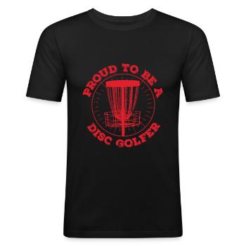 Disc Golf - Men's Slim Fit T-Shirt - black - Front - Nik (191cm)