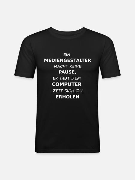 mediengestalter - Männer Slim Fit T-Shirt - Schwarz