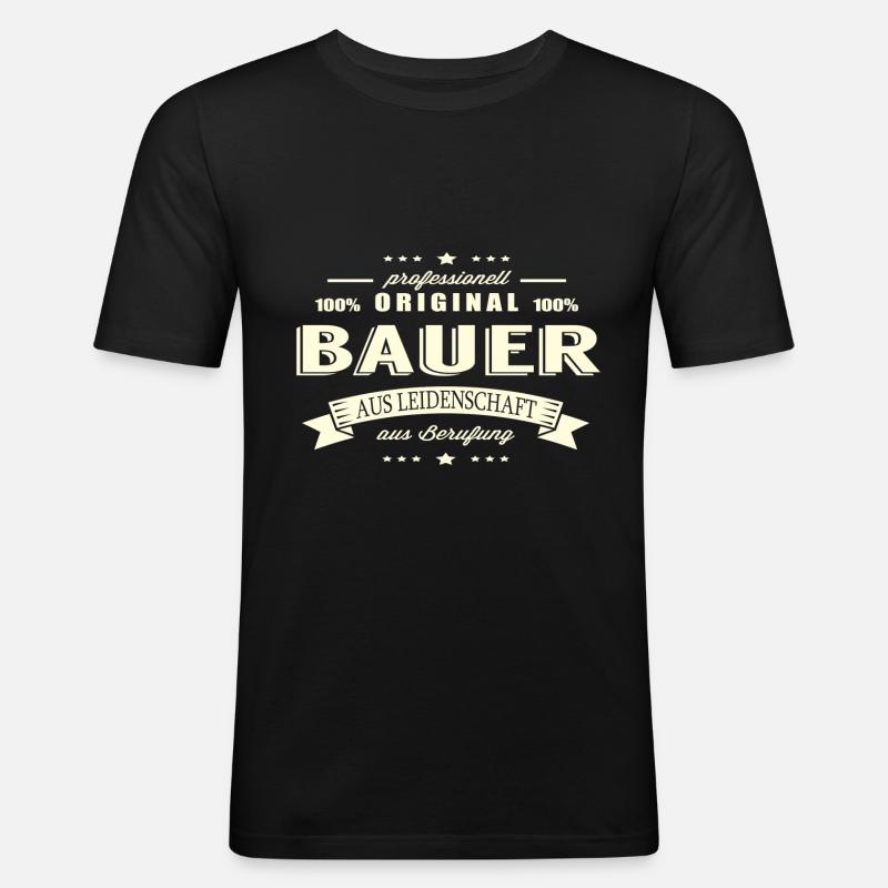 Bauer aus Leidenschaft - Männer Slim Fit T-Shirt - Schwarz