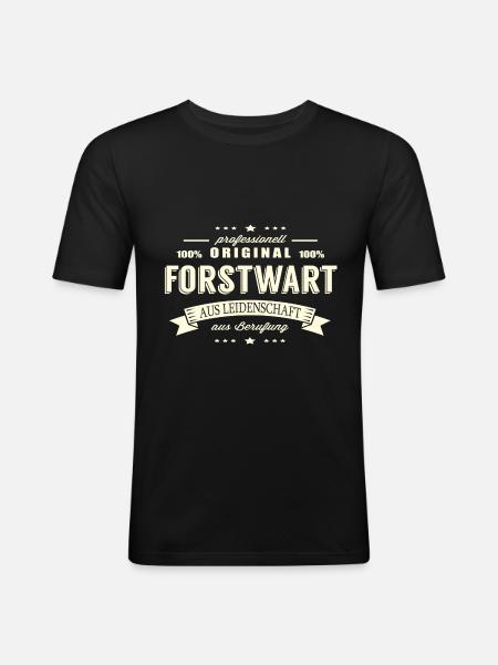 Forstwart aus Leidenschaft - Männer Slim Fit T-Shirt - Schwarz