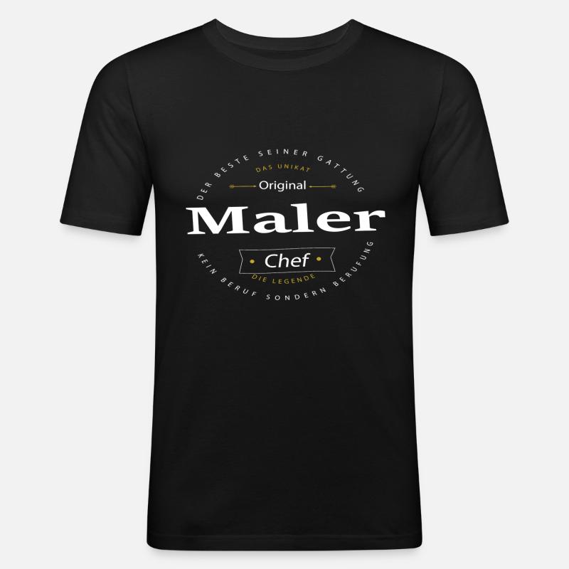 Beruf Maler - Männer Slim Fit T-Shirt - Schwarz