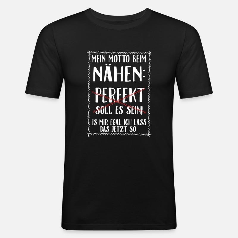 Nähen is mir egal - Männer Slim Fit T-Shirt - Schwarz