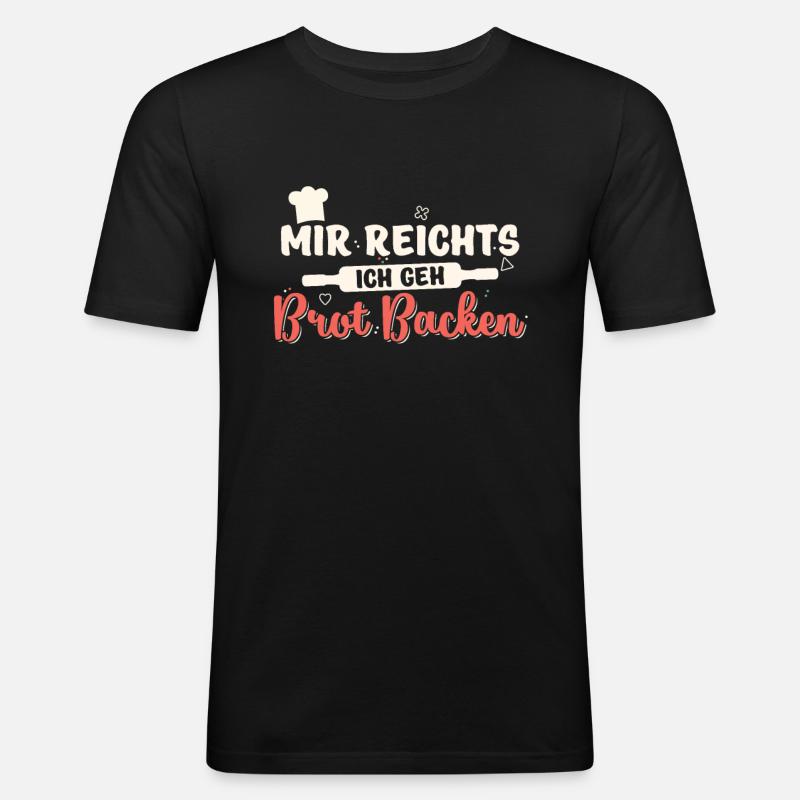 Backen Bäcker Bäckerei Teigflüsterer Geschenk - Männer Slim Fit T-Shirt - Schwarz