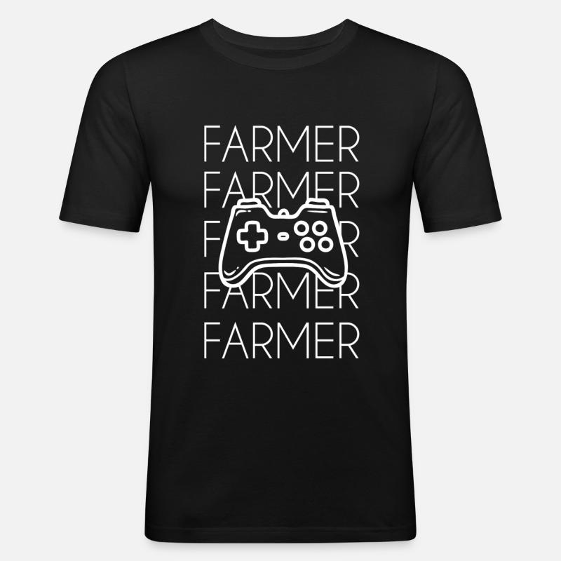 Simulateur agricole Farmer Joypad - T-shirt près du corps Homme - noir