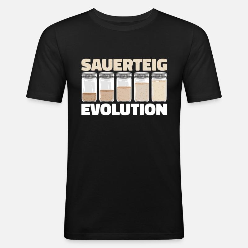 Bäcker Bäckerei Pan Sauerteig Evolution - Männer Slim Fit T-Shirt - Schwarz