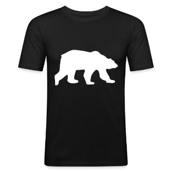 Eisbär Geschenk Bär Bären Naturschutz Tier Polar - Männer Slim Fit T-Shirt - Schwarz - Vorne - Nik (191cm)