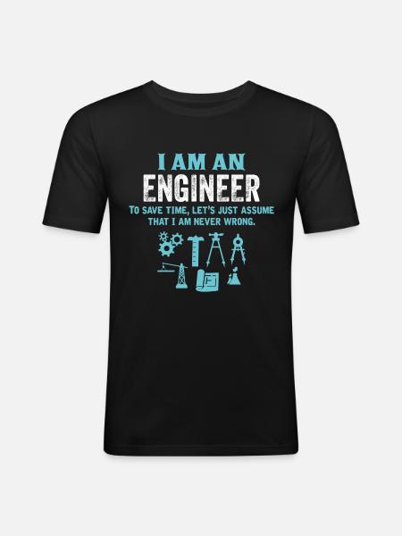 I Am An Engineer... - Men's Slim Fit T-Shirt - black