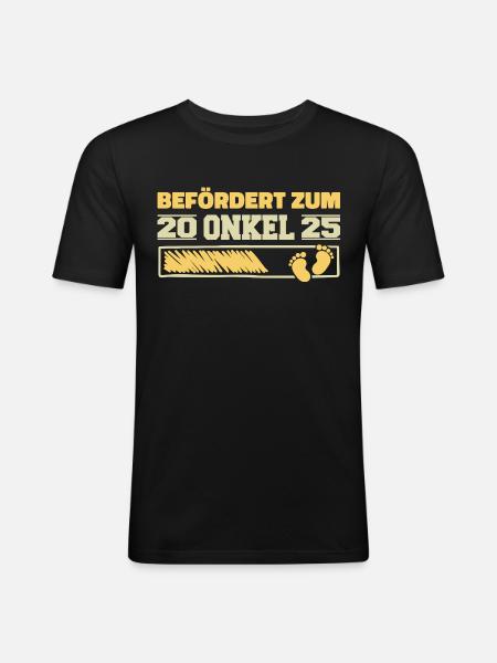 Pregnancy Announce Birth 2025 Uncle - Men's Slim Fit T-Shirt - black