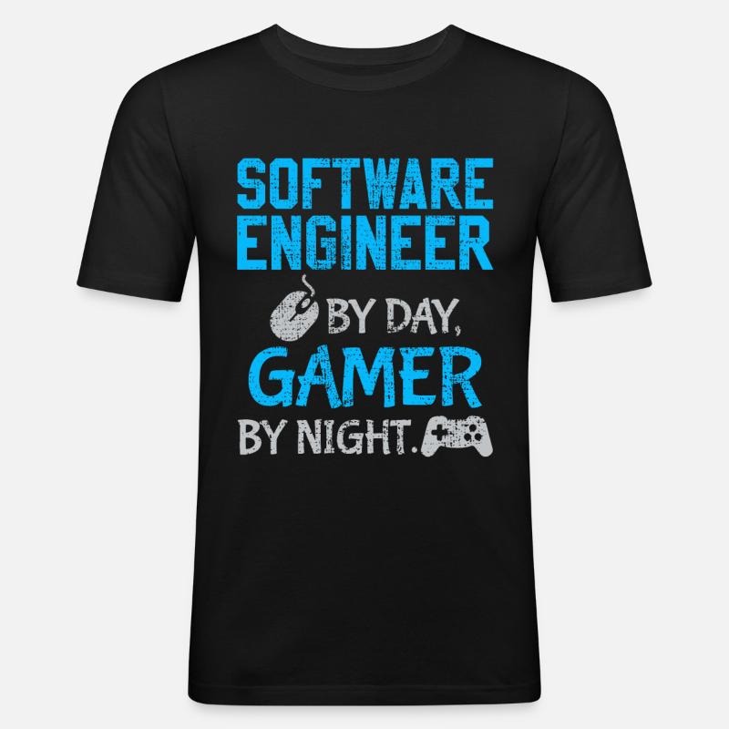 Software Ingenieur - Männer Slim Fit T-Shirt - Schwarz
