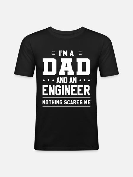 Father engineer - Men's Slim Fit T-Shirt - black