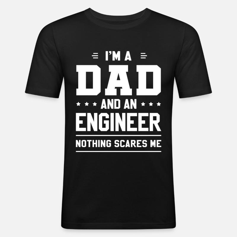 Father engineer - Men's Slim Fit T-Shirt - black