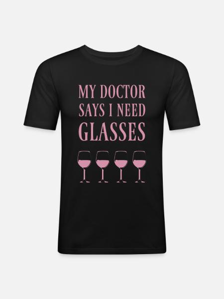Wine red wine - Men's Slim Fit T-Shirt - black