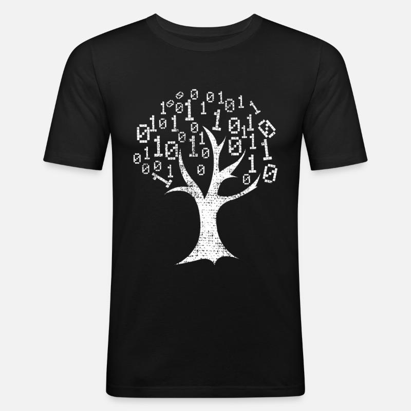 Code Schreiben Baum - Männer Slim Fit T-Shirt - Schwarz