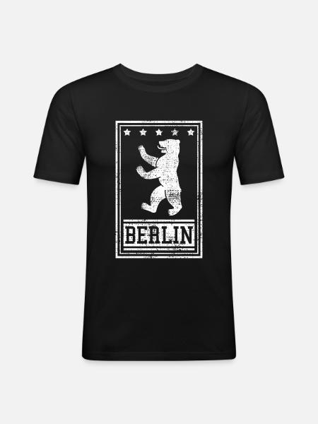 Berlin Baer - T-shirt près du corps Homme - noir
