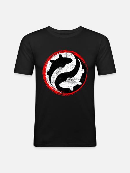 Koi Ying Yang - Men's Slim Fit T-Shirt - black