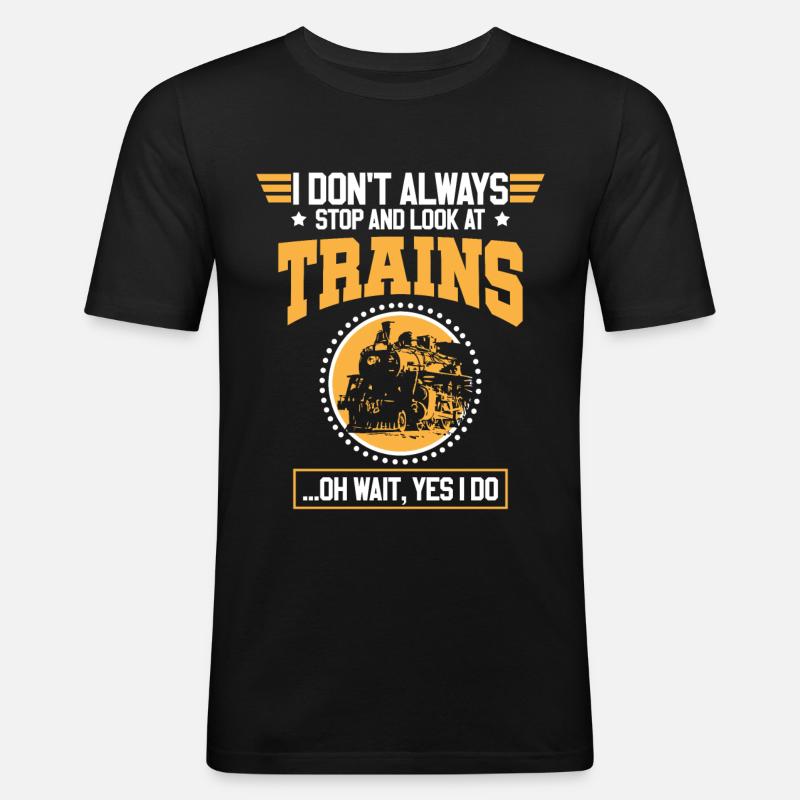 TRAIN SHIRT - Männer Slim Fit T-Shirt - Schwarz