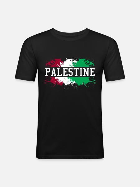 Palestine - T-shirt près du corps Homme - noir