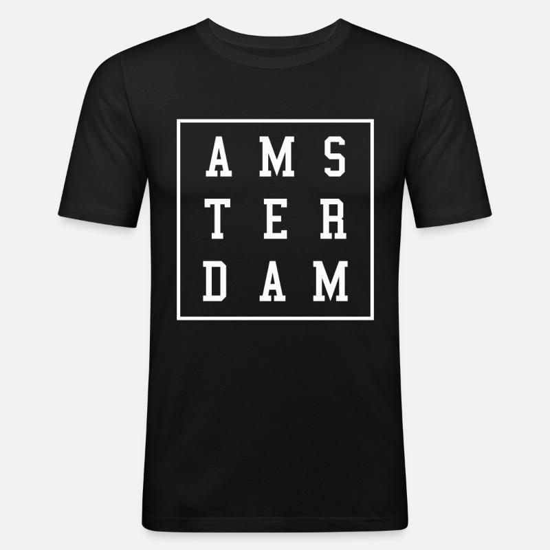 Amsterdam Design - Männer Slim Fit T-Shirt - Schwarz