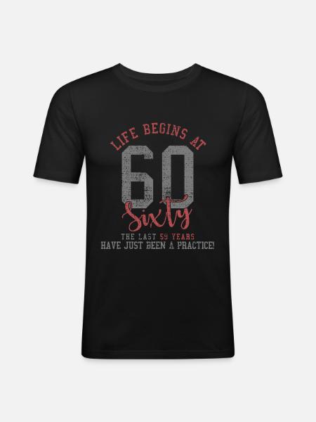 60th birthday - Men's Slim Fit T-Shirt - black
