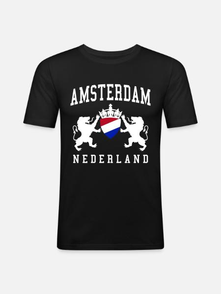 Amsterdam Amsterdam Amsterdam - Men's Slim Fit T-Shirt - black