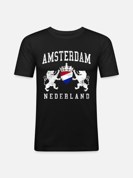 Amsterdam - Men's Slim Fit T-Shirt - black