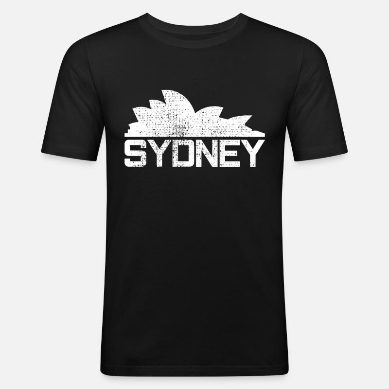 SYDNEY OPER - Männer Slim Fit T-Shirt - Schwarz