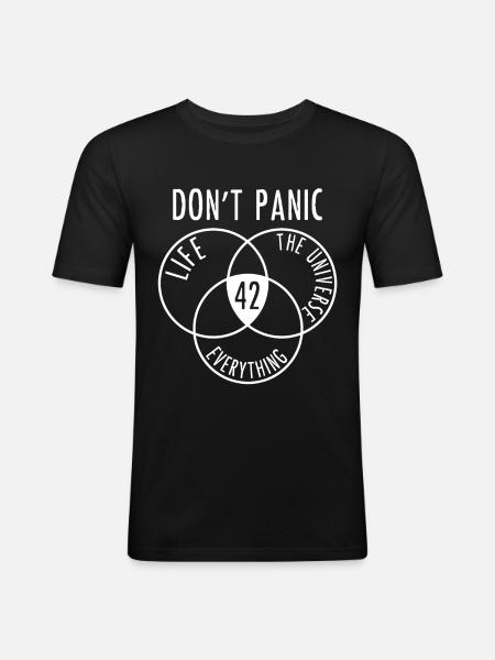 42 - Männer Slim Fit T-Shirt - Schwarz