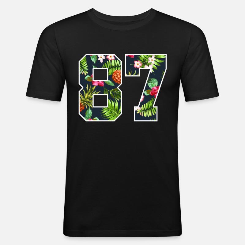 87 - Männer Slim Fit T-Shirt - Schwarz