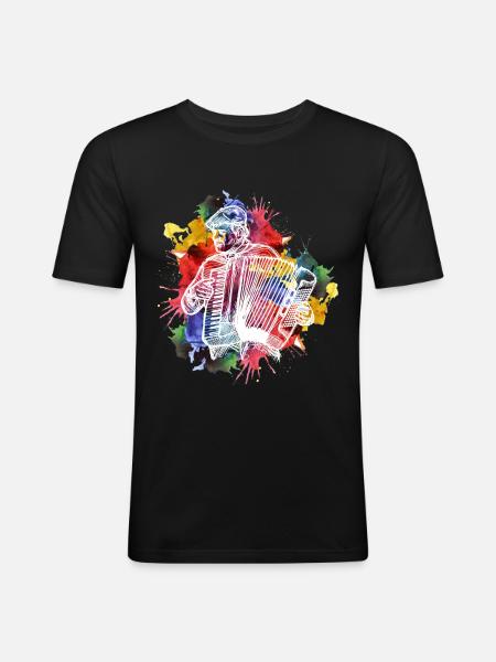 accordion - Men's Slim Fit T-Shirt - black
