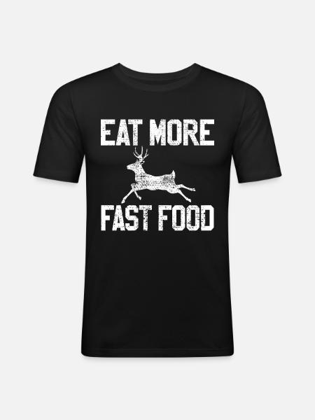 cerf - T-shirt près du corps Homme - noir
