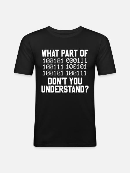 Binaer Code Informatik Student - Männer Slim Fit T-Shirt - Schwarz