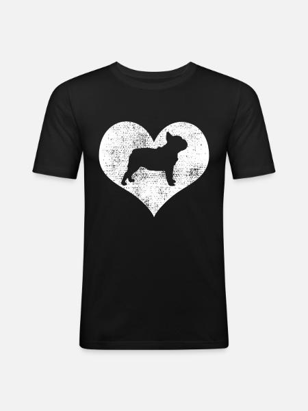 Bulldog français - T-shirt près du corps Homme - noir