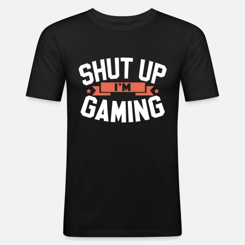 Gamer - Männer Slim Fit T-Shirt - Schwarz