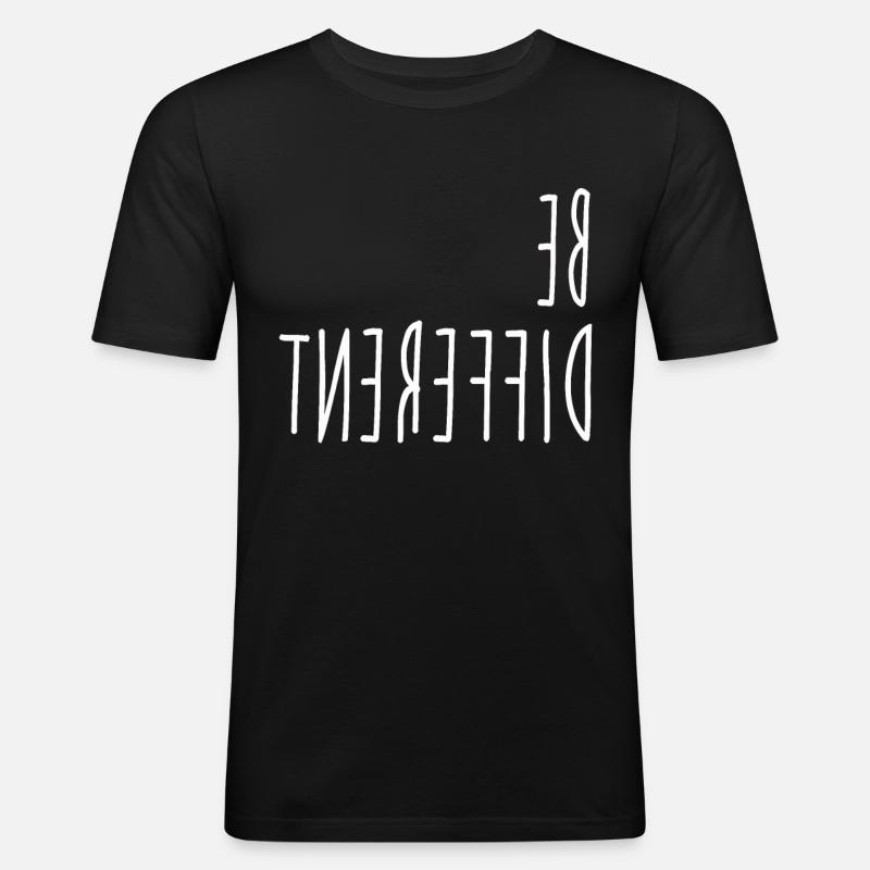 BE DIFFERENT SHIRT - Männer Slim Fit T-Shirt - Schwarz
